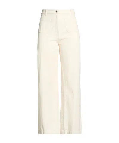Weekend Max Mara Denim Trousers In Off White