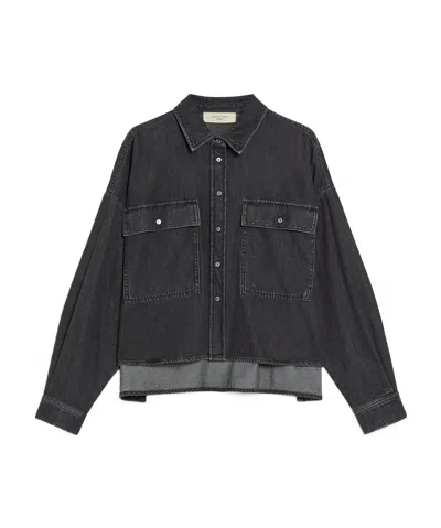 Weekend Max Mara Denim Wide-body Shirt In Black
