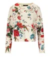 Weekend Max Mara Floral Denis Cropped Sweater In White