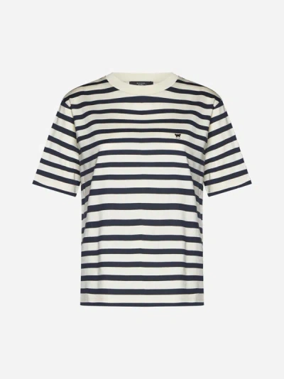 WEEKEND MAX MARA DEODARA LOGO STRIPED COTTON T-SHIRT