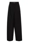 Weekend Max Mara Diletta Viscose And Linen Flared Trousers In Black