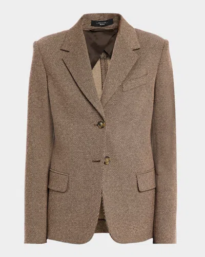 Weekend Max Mara Dilly Single-breasted Jersey Blazer In Brown