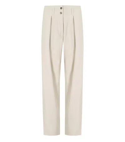 Weekend Max Mara Dingey Ecru Trousers In White