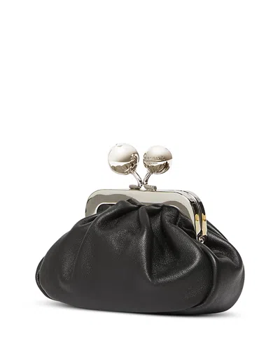Weekend Max Mara Diomede Leather Convertible Clutch In Black