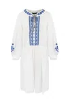 Weekend Max Mara Dirce Cotton Poplin Mini Dress In Bianco