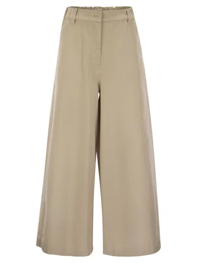 Weekend Max Mara Medina Logo Patch Wide Leg Trousers In Beige
