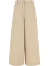 Weekend Max Mara Disco Cotton Drill Wide Pants In Neutrals