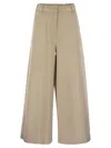 Weekend Max Mara Medina Logo Patch Wide Leg Trousers In Avena