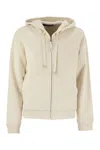 Weekend Max Mara Dog - Cotton Zipped Sweatshirt In Neutral