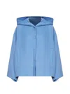 Weekend Max Mara Omens Light Blue Unlined Brushed Wool-blend Jacket In Blue