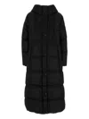 Weekend Max Mara Long Quilted Hooded Jacket In Black