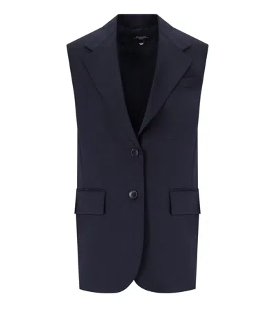 Weekend Max Mara Wool Sleeveless Blazer In Blue