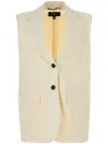 Weekend Max Mara Donna Stretch Wool Vest W/ Buttons In Neutrals