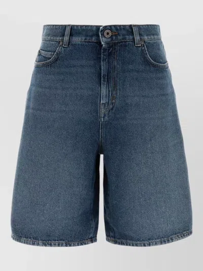 Weekend Max Mara Donnola High Waist Denim Bermuda Shorts In Blue