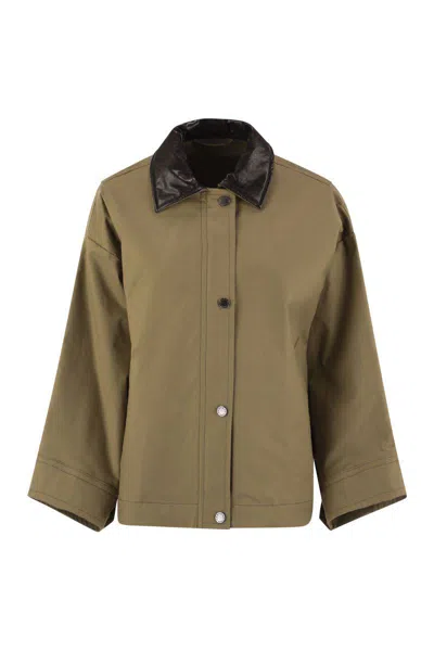 Weekend Max Mara Dorema - Water-repellent Cotton Jacket In Green