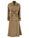 Weekend Max Mara Camel Stretch Polyester Blend Fauto Trench Coat In Cammello