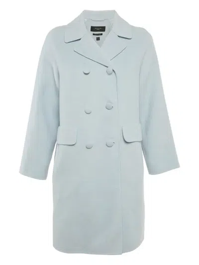 Pre-owned Weekend Max Mara Double-breasted Coat In Blue