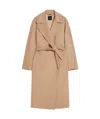Weekend Max Mara Cascia Cashmere Coat With Belt In Nude