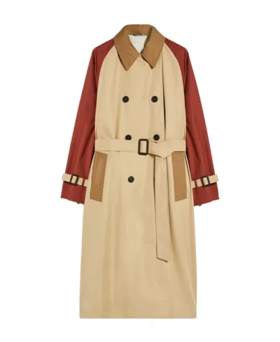 Weekend Max Mara Double-breasted Double-sided Trench Coat In Nude