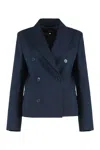 Weekend Max Mara Tappeto Double-breasted Button Jacket In Blue