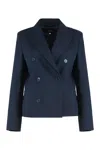 Weekend Max Mara Double-breasted Jacket Carpet In Blue