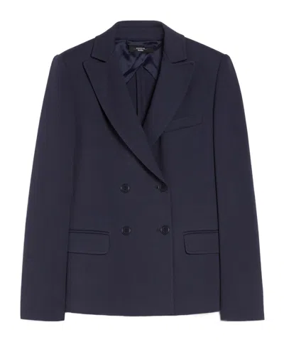 Weekend Max Mara Double-breasted Jersey Blazer In Black