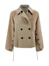 Weekend Max Mara Double-breasted Long-sleeved Jacket In Camel