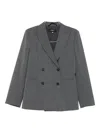 Weekend Max Mara Double-breasted Patch-pocket Jacket In Gray
