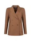 Weekend Max Mara Double-breasted Peak-lapel Blazer In Brown
