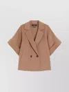 Weekend Max Mara Double-breasted Short Sleeve Coat With Notched Lapels In Pink