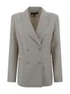 Weekend Max Mara Nervoso Double-breasted Tailored Blazer In Avena