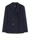Weekend Max Mara Tailored Double Breasted Jacket Buttoned Cuffs In Blue