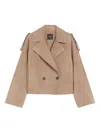 Weekend Max Mara Double-breasted Suede Jacket In Neutral