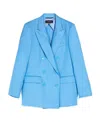 Weekend Max Mara Double-breasted Suit Jacket In Blue