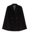 Weekend Max Mara Double-breasted Velvet Blazer In Black