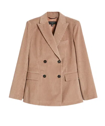 Weekend Max Mara Double-breasted Velvet Blazer In Brown