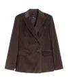 Weekend Max Mara Double-breasted Velvet Blazer In Brown