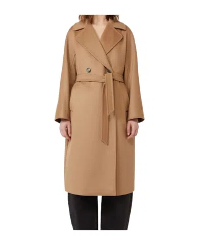 Weekend Max Mara Double-breasted Wool Coat In Brown