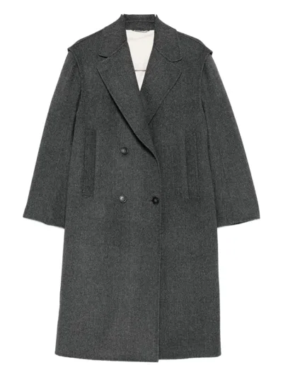 Weekend Max Mara Double-breasted Wool Coat In Gray