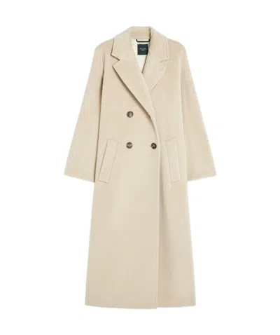 Weekend Max Mara Double-breasted Wool Coat In Nude