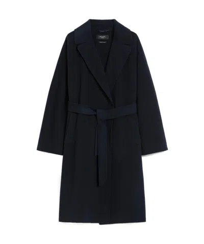 Weekend Max Mara Double-faced Wool Coat In Black