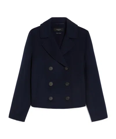 Weekend Max Mara Double-sided Coat In Navy Blue