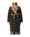 Weekend Max Mara Double-sided Coat With Waist And Long Sleeves In Black