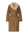 Weekend Max Mara Double-sided Coat With Waist And Long Sleeves In Brown