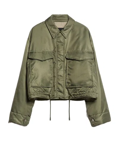 Weekend Max Mara Double-sided Waterproof Twill Cotton Suit In Green