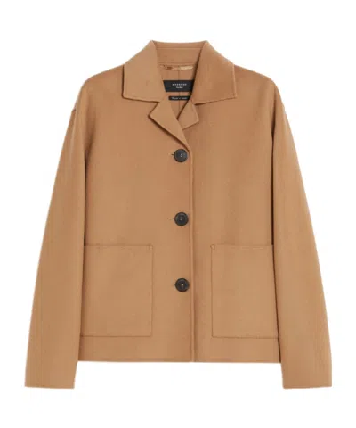 Weekend Max Mara Double-sided Wool Single-breasted Jacket In Nude