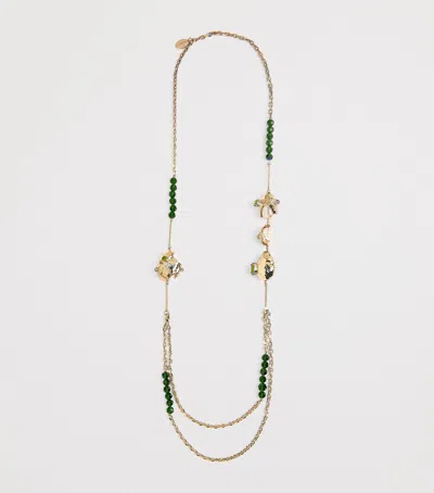 Weekend Max Mara Double-strand Necklace In Yellow