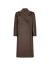 Weekend Max Mara Double-breasted Belted Coat In Brown