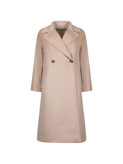 Weekend Max Mara Double-breasted Belted Coat In Neutral