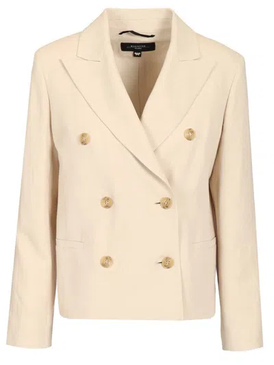 Weekend Max Mara Double-breasted Blazer Jackets White In Neutral